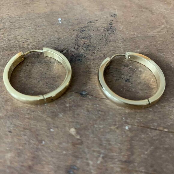 Golden Stainless Steel Earrings | Barely Used | In Great Condition - Picture 1 of 2